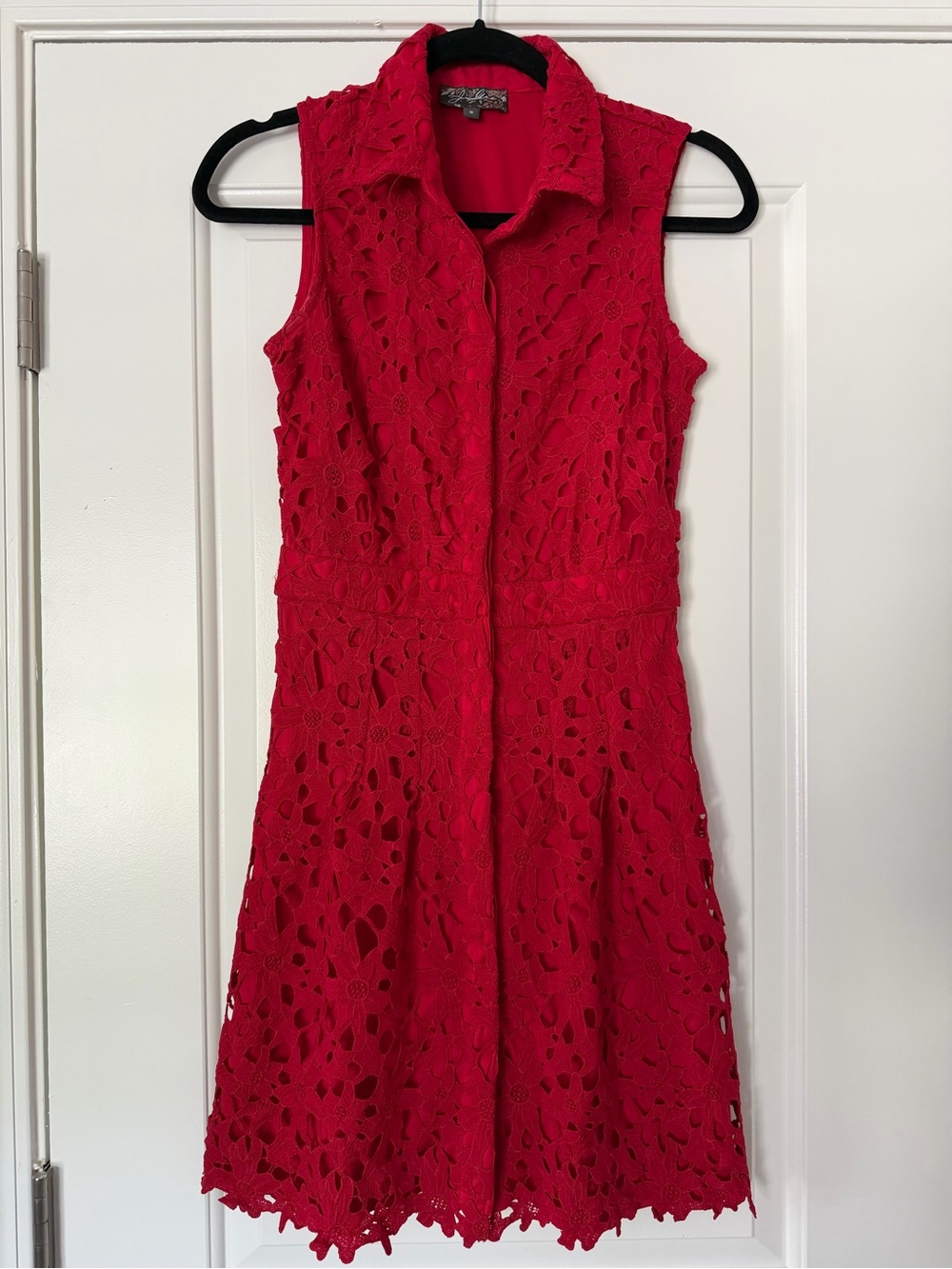 J Lee red lace mini dress